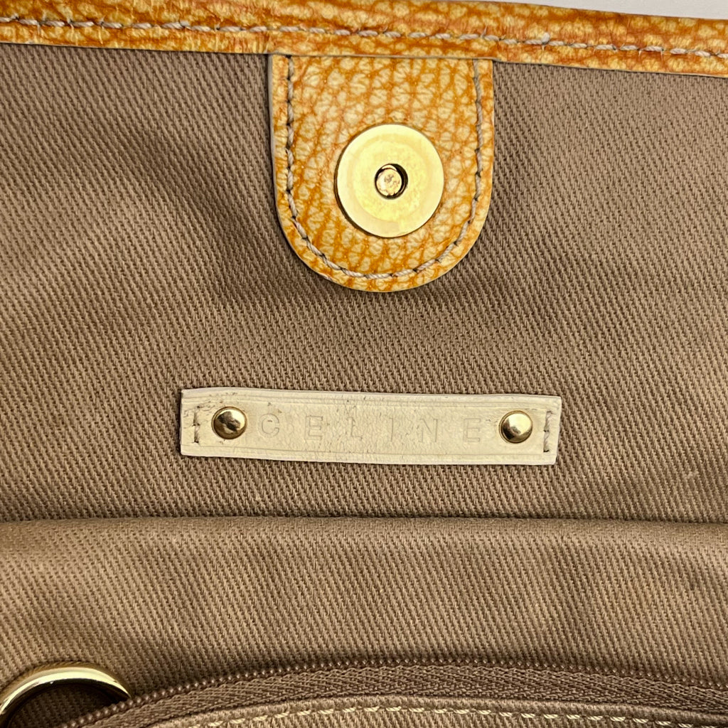 CELINE Bitter Sweet Handbag Paris Macadam Denim Leather  Auth From Japan