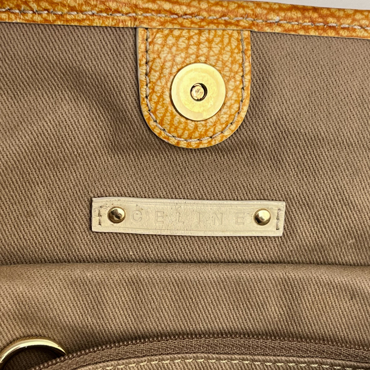 CELINE Bitter Sweet Handbag Paris Macadam Denim Leather  Auth From Japan
