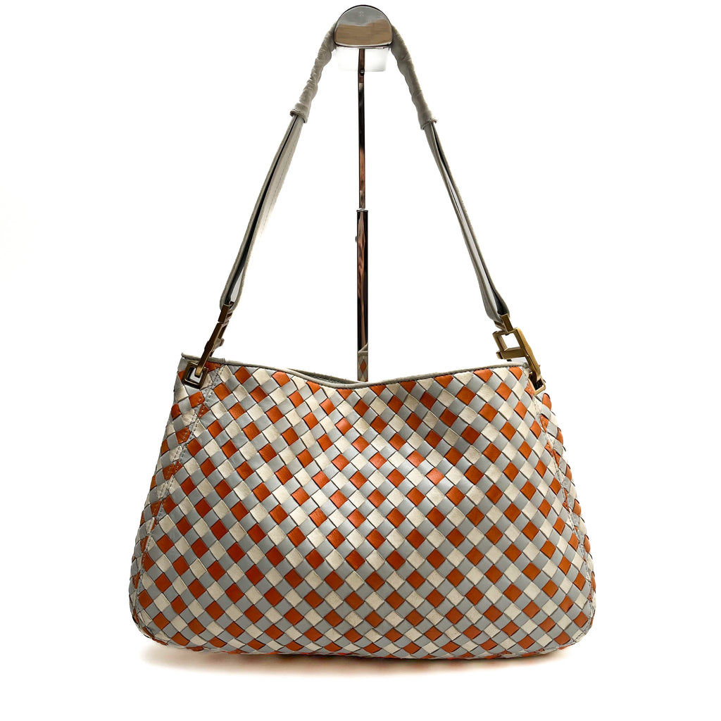 BOTTEGA VENETA Intrecciato One Shoulder Bag Leather Multicolor Auth From Japan