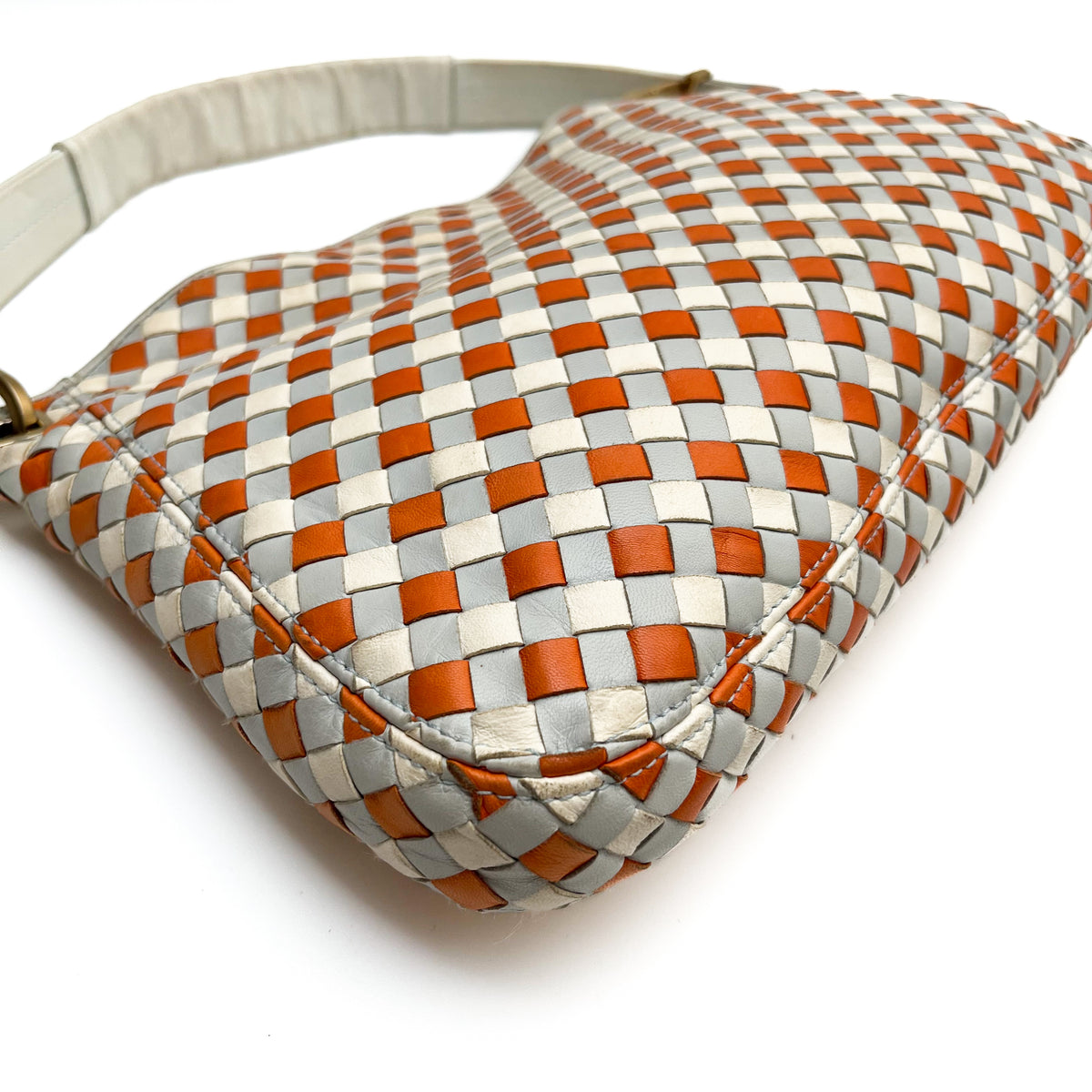 BOTTEGA VENETA Intrecciato One Shoulder Bag Leather Multicolor Auth From Japan