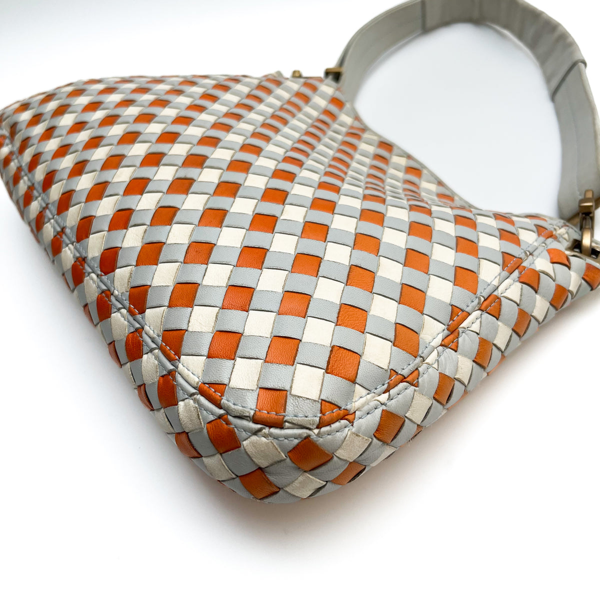 BOTTEGA VENETA Intrecciato One Shoulder Bag Leather Multicolor Auth From Japan