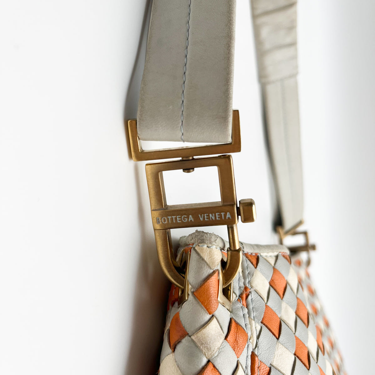 BOTTEGA VENETA Intrecciato One Shoulder Bag Leather Multicolor Auth From Japan