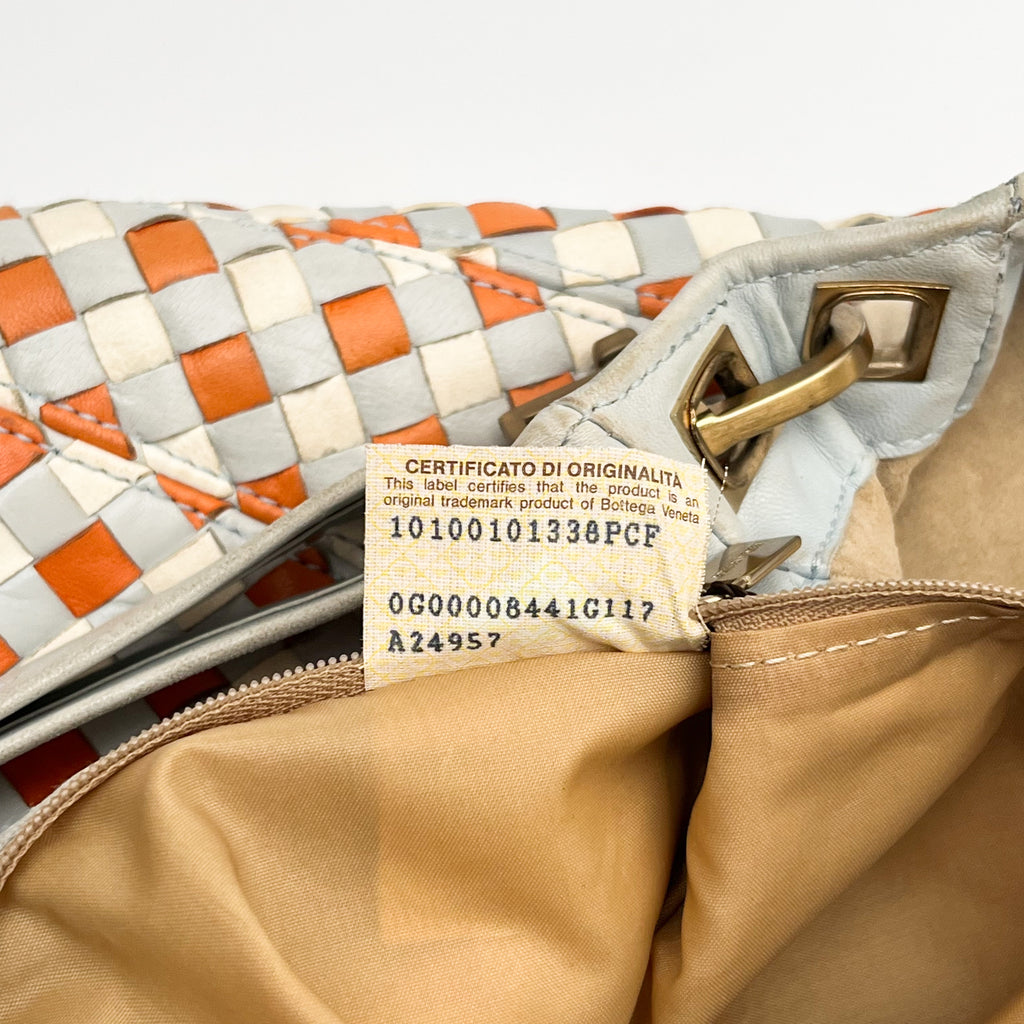 BOTTEGA VENETA Intrecciato One Shoulder Bag Leather Multicolor Auth From Japan