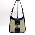 GUCCI 0014139 Shoulder Bag Suede Leather Beige Black Jackie Vintage Auth From JP