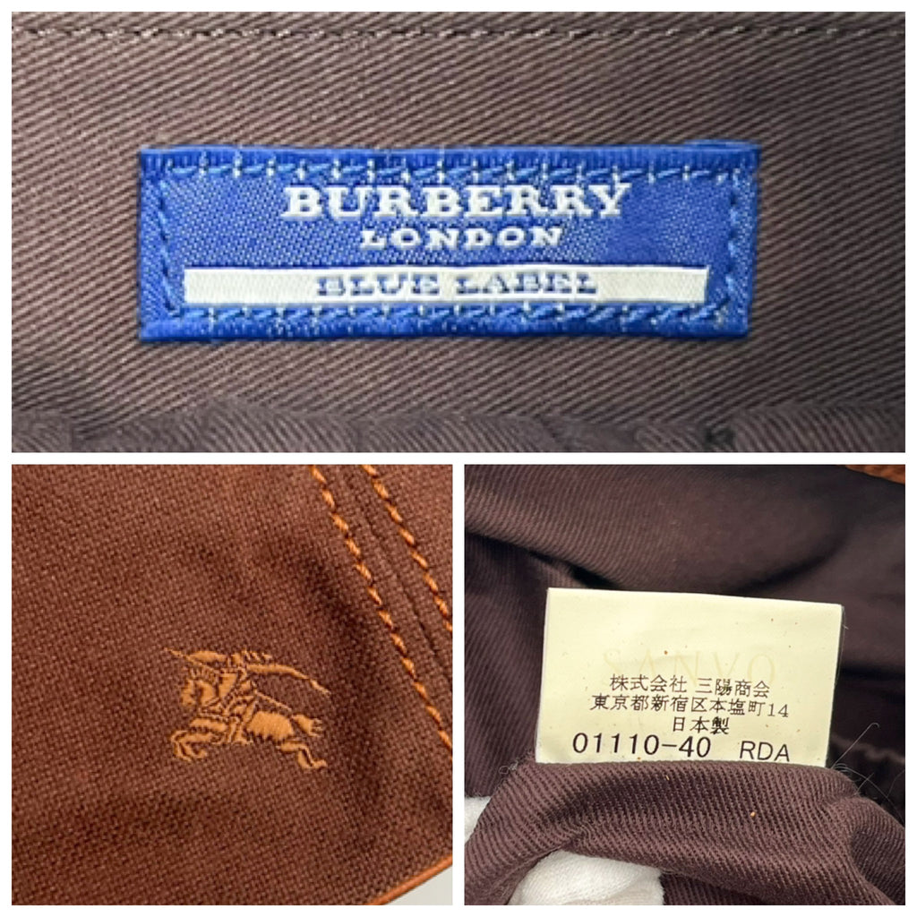 BURBERRY Lot of 2 Bags Crescent Shoulder Canvas Nylon Leather Brown Beige Auth