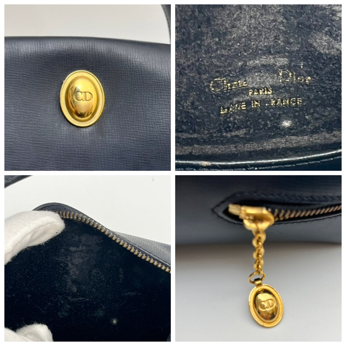 DIOR Lot of 3 Bags Handbag Shoulder Bag Clutch Oval Trotter Leather PVC Auth
