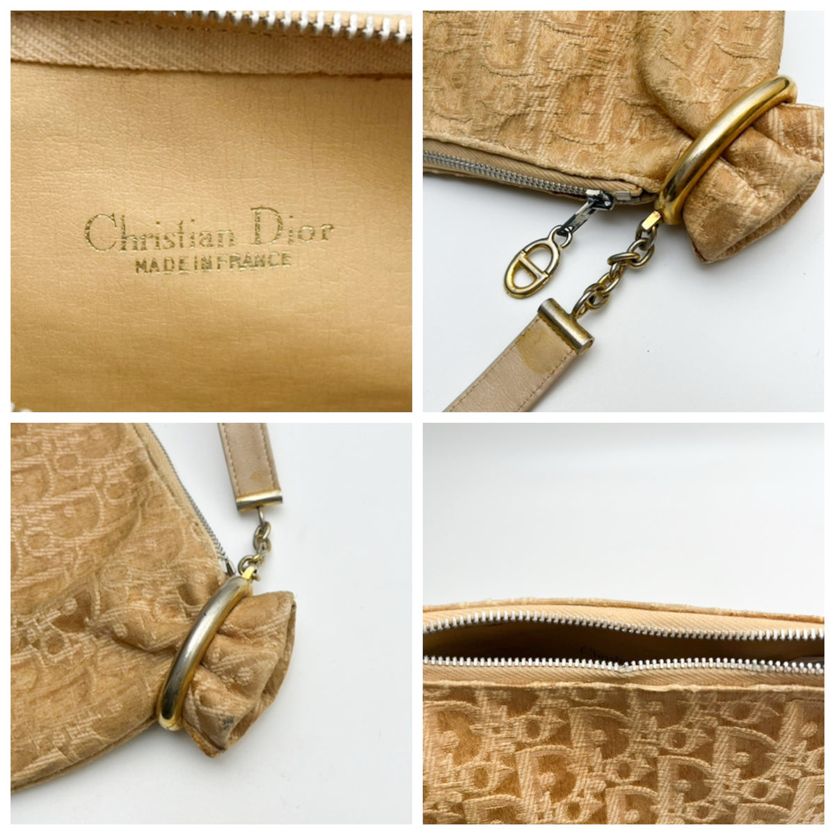 DIOR Lot of 3 Bags Handbag Shoulder Bag Clutch Oval Trotter Leather PVC Auth
