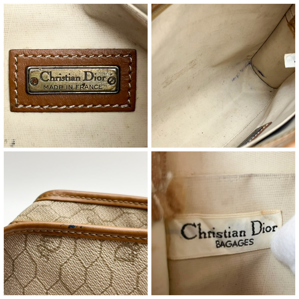 DIOR Lot of 3 Bags Handbag Shoulder Bag Clutch Oval Trotter Leather PVC Auth