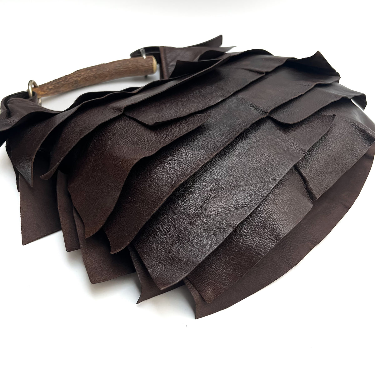 YVES SAINT LAURENT Mombasa Shoulderbag Handbag Tiered Leather Brown Auth From JP