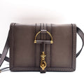GUCCI 296902 Horsebit Shoulder Bag Leather Beige Brown Gold Hardware Auth