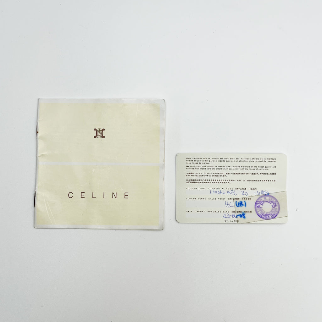 CELINE Bitter Sweet Handbag Paris Macadam Denim Leather  Auth From Japan