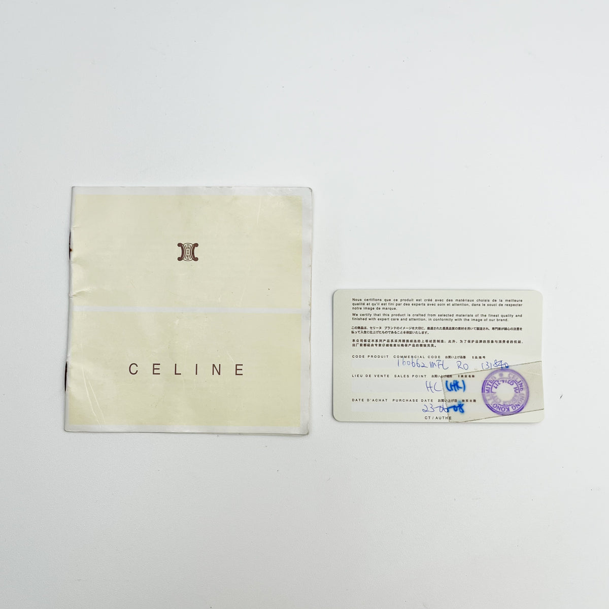 CELINE Bitter Sweet Handbag Paris Macadam Denim Leather  Auth From Japan