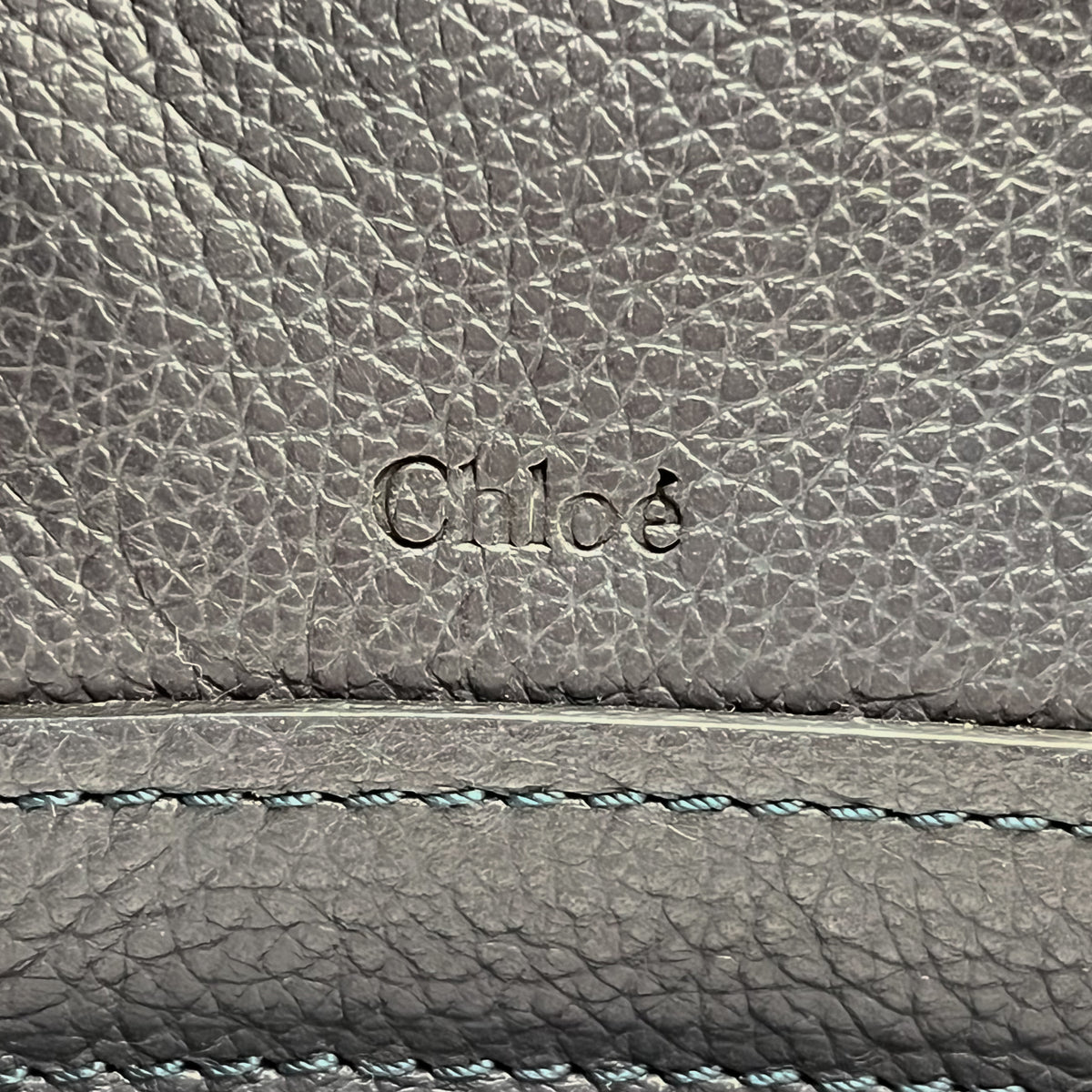 CHLOE Paraty Handbag Shoulder Bag 2WAY Leather Navy Gold Vintage Auth From Japan