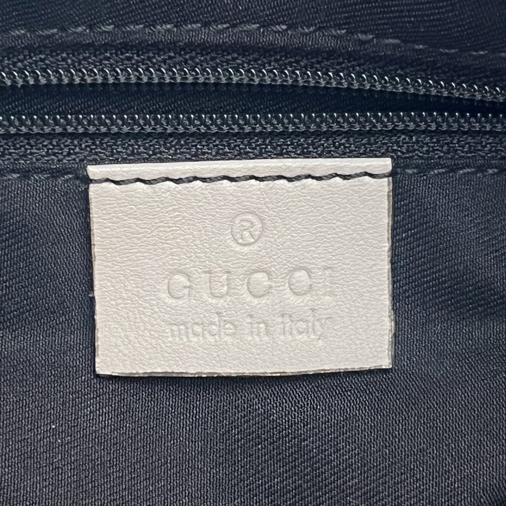 GUCCI 190525 Abbey Hobo Shoulder Bag White Leather Vintage Authentic From Japan