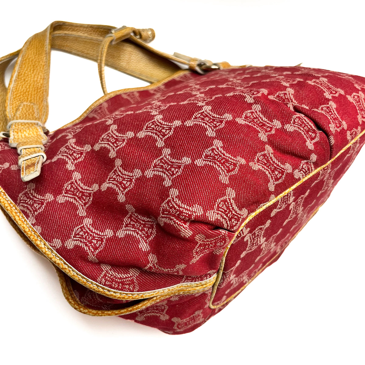 CELINE Bitter Sweet Handbag Paris Macadam Denim Leather  Auth From Japan