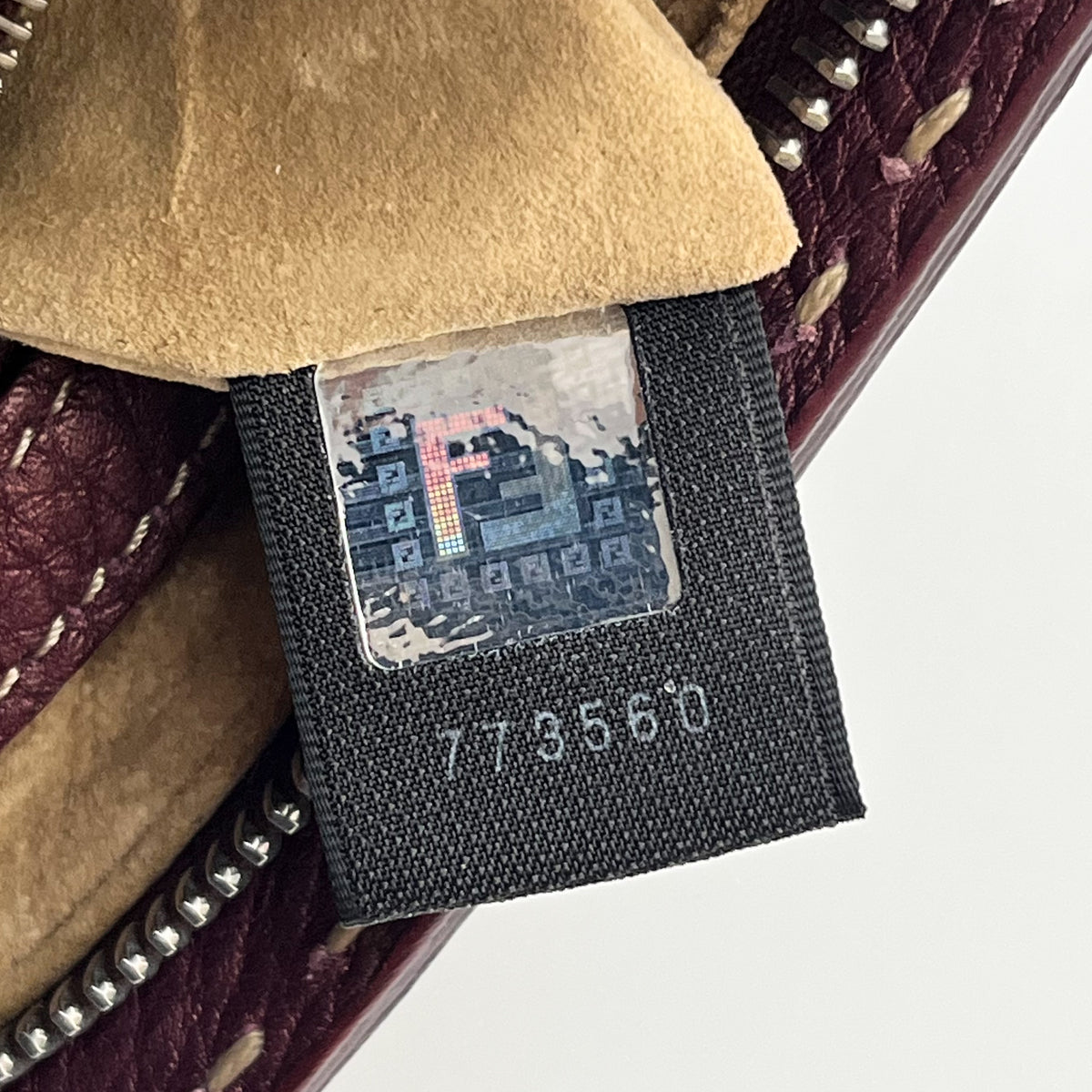 FENDI Mini Handbag Velvet Leather Purple Violet Satchel Auth From Japan