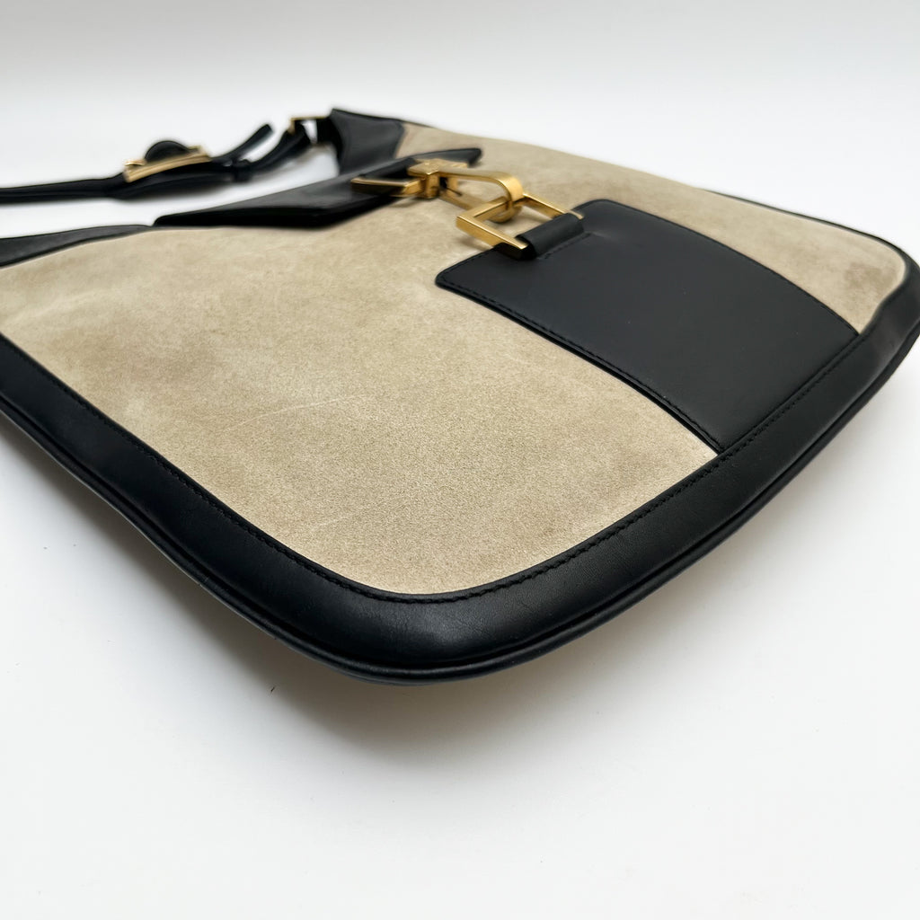 GUCCI Shoulder Bag Canvas Leather Brown Beige Vintage Authentic From Japan