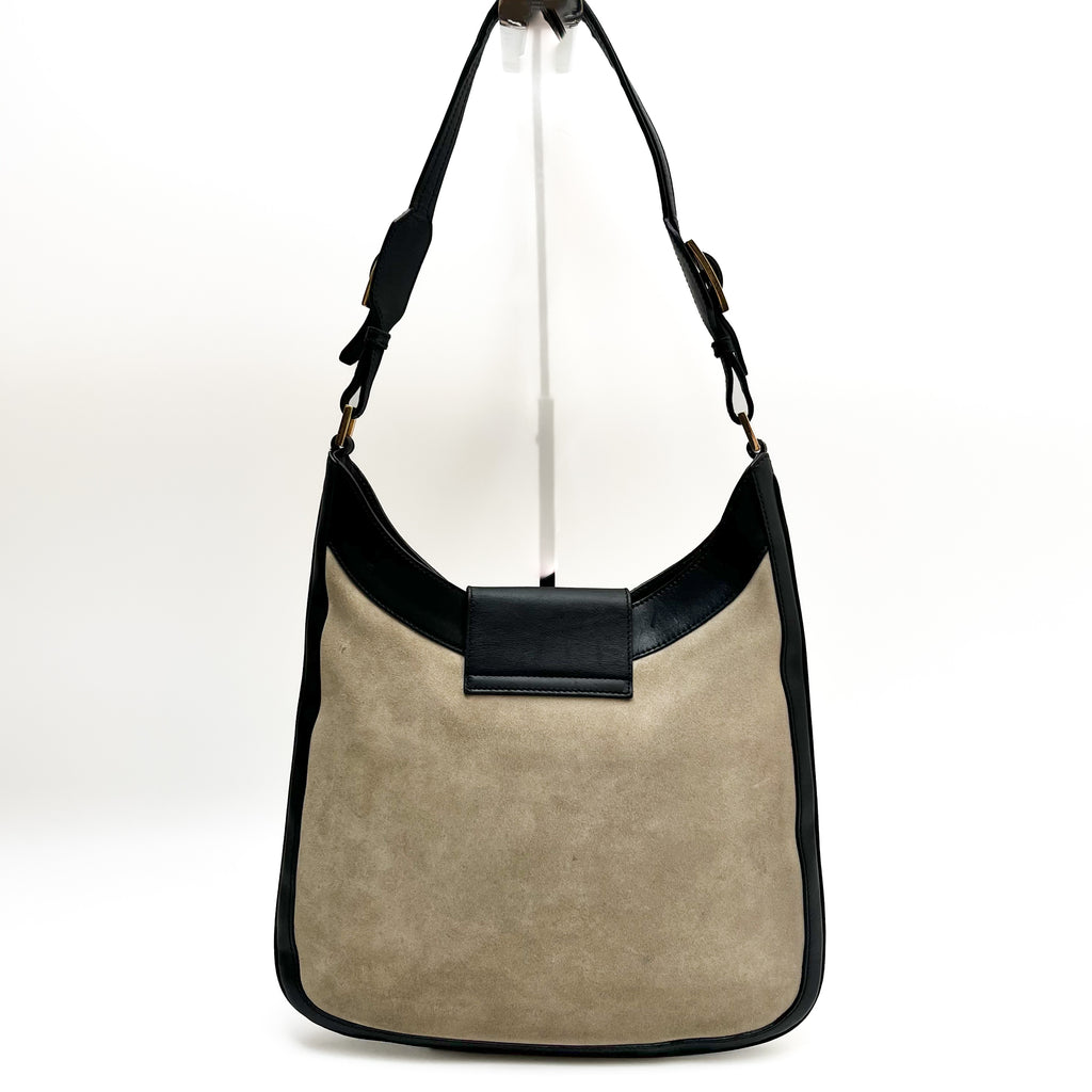 GUCCI Shoulder Bag Canvas Leather Brown Beige Vintage Authentic From Japan
