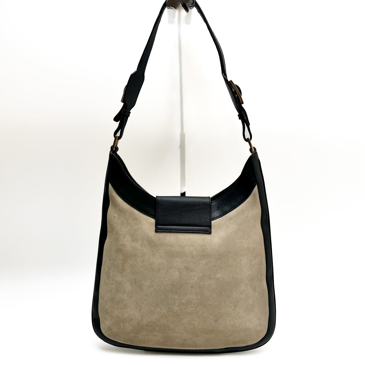 GUCCI Shoulder Bag Canvas Leather Brown Beige Vintage Authentic From Japan