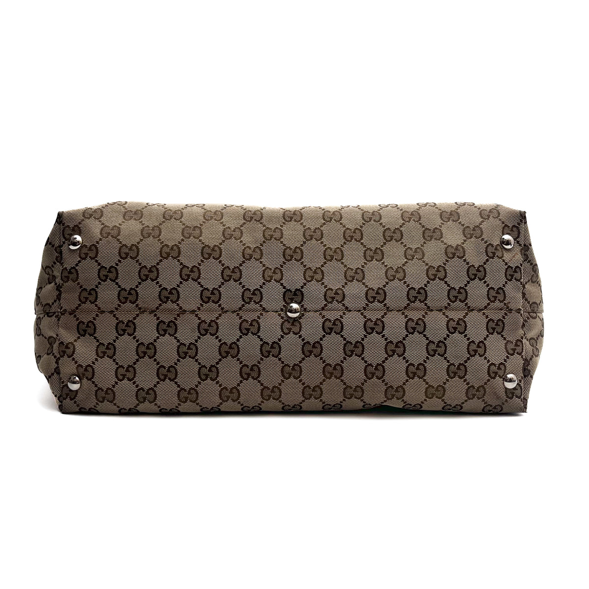 GUCCI 229852 GG Canvas Horsebit Tote Bag Beige Brown Leather Auth From Japan