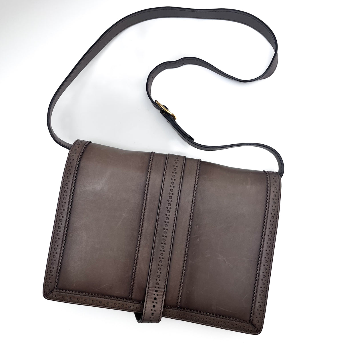 GUCCI 296902 Horsebit Shoulder Bag Leather Beige Brown Gold Hardware Auth