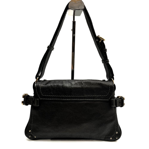 CHLOE Paddington Small Shoulder Bag Leather Black Gold Hardware Auth From Japan