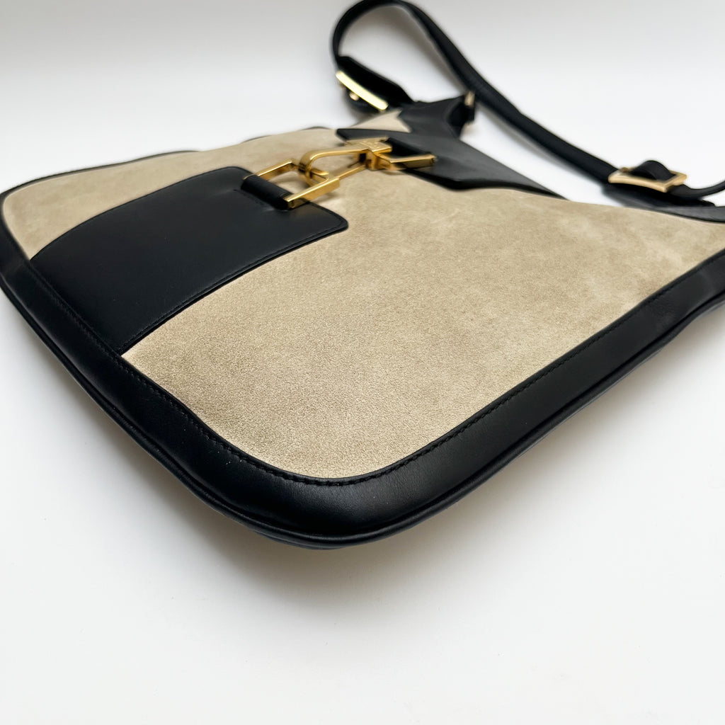 GUCCI Shoulder Bag Canvas Leather Brown Beige Vintage Authentic From Japan